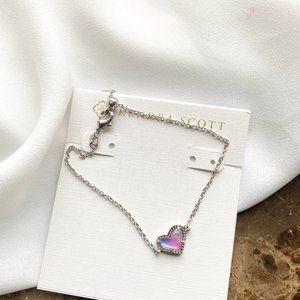 Kendra Scott Silver Ari Heart Watercolor Bracelet